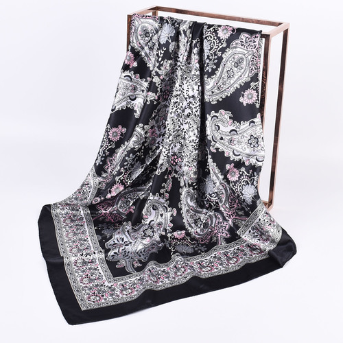  spring new cashew 90*90 large square scarf silk scarf wholesale retro women's scarf
