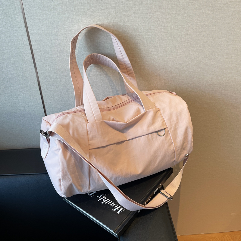 Lulu Barrel Luggage Bag Women's Travel Bag Waterproof Nylon Cloth Bag All-match Shoulder Crossbody Fitness Bag Large Capacity