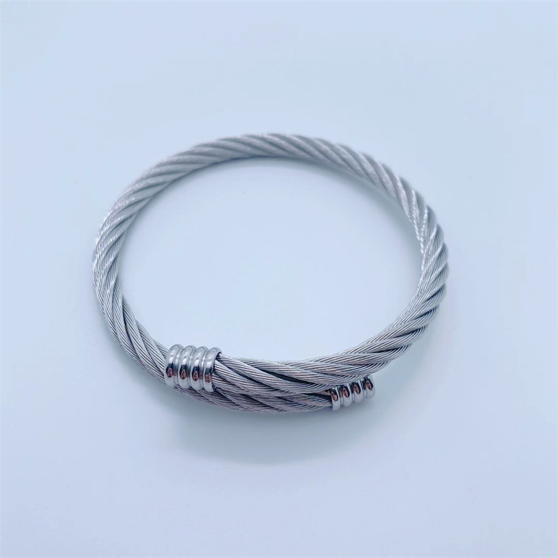 New Simple Titanium Steel 18k Gold Plating Stainless Steel Twist Chain Bracelet display picture 2