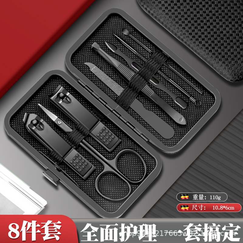 クロスボーダー爪切りマニキュアコンプリートセット黒と赤 24 ピース斜め爪切り 1 ピースマニキュアセット角質はさみ|undefined