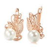 Golden fashionable earrings from pearl, Aliexpress, pink gold, wholesale