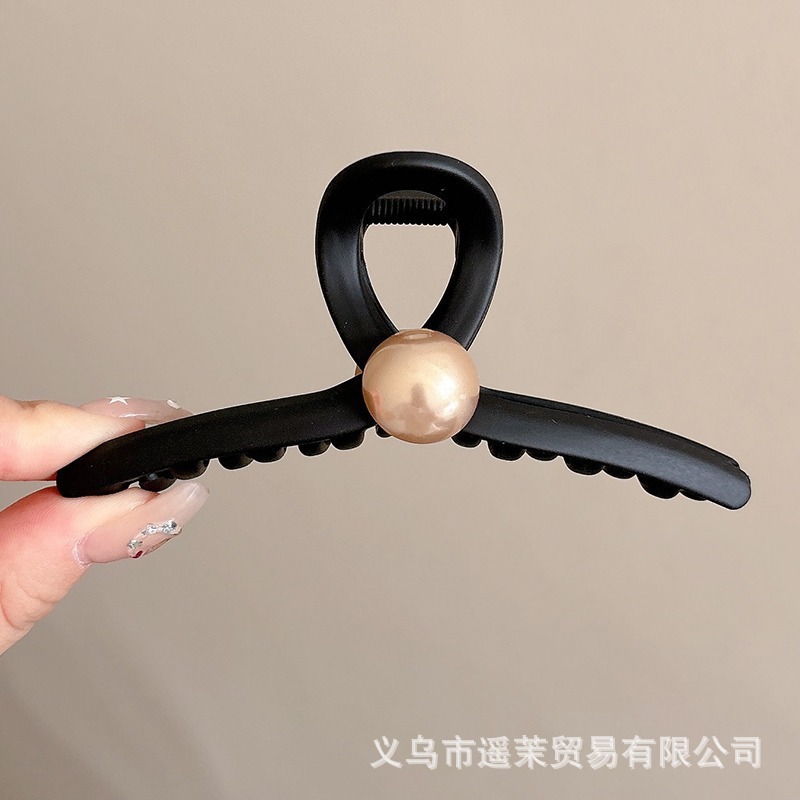咖色磨砂抓夹女2025年新款发夹后脑勺大号发量多鲨鱼夹子发卡头饰|undefined