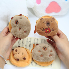 かわいいカピバラぬいぐるみ財布カピバラストラップアクセサリーネット赤ミニコインバッグ鍵イヤホン収納