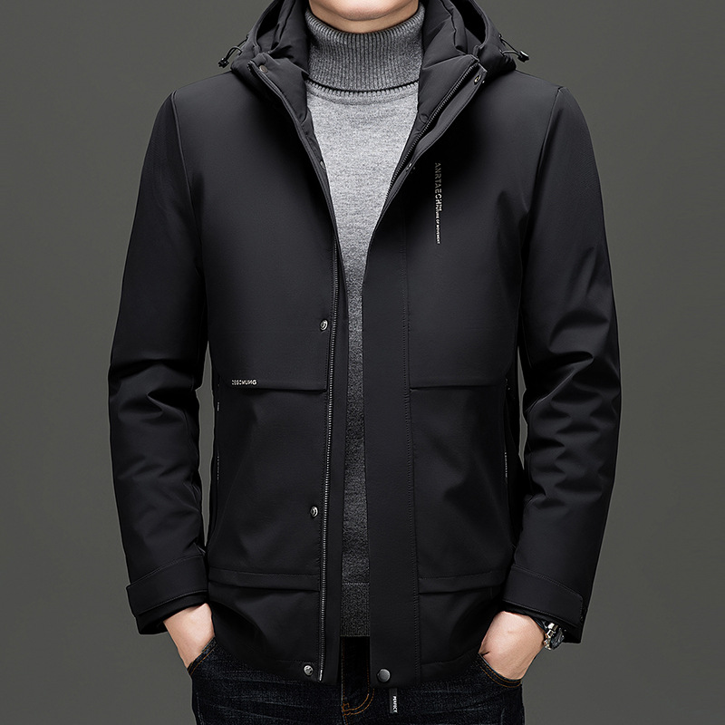 Long fashionable winter down jacket