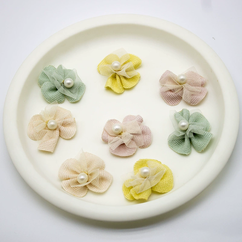 В наличии Цветочные бусины ручной работы Бант Сетка Шпилька Аксессуары DIY Рукав Декоративные аксессуары