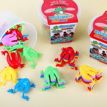 亲子互动会跳的小青蛙桶装跳跳蛙塑料弹跳蛤蟆儿童8090后怀旧玩具