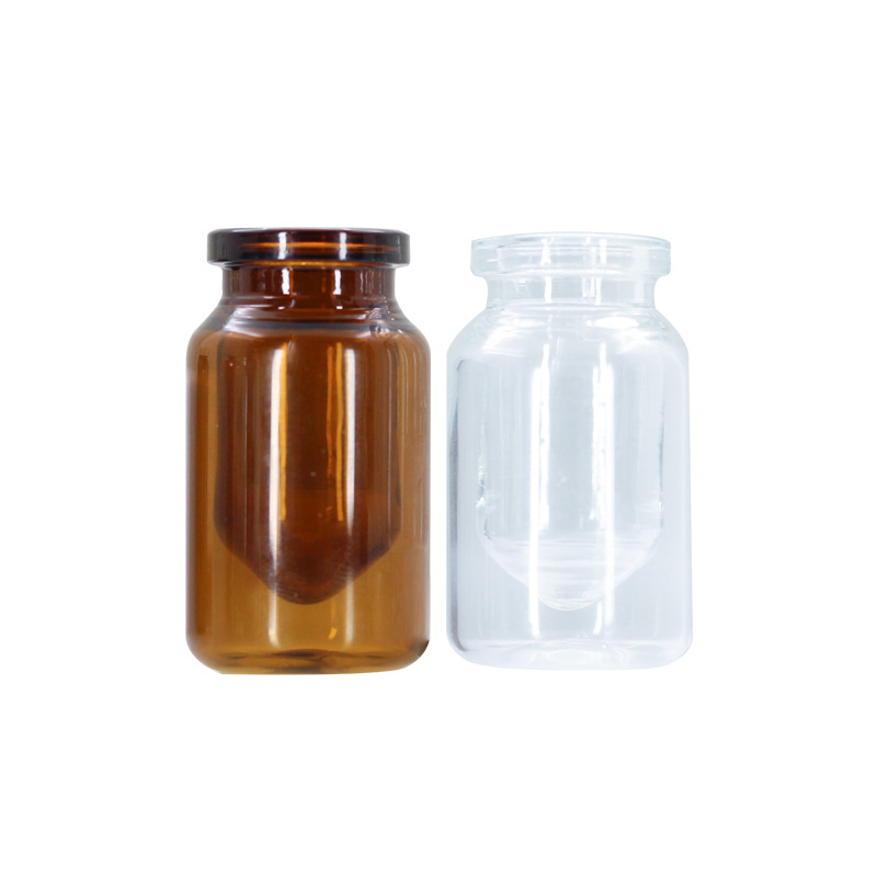 Fabricante al por mayor transparente 3 ml botella de xilina de doble vesícula marrón 5ml botella de polvo liofilizado botella de vidrio pequeña subenvasada