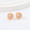 Zirconium, waterproof trend earrings stainless steel, simple and elegant design, Amazon, European style