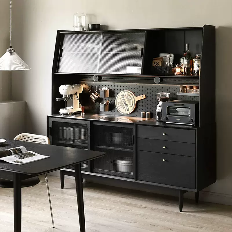 北欧实木餐边柜 家用客厅靠墙大容量茶水柜厨房简约多功能碗柜