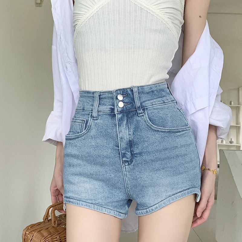 Blue design denim skirt
