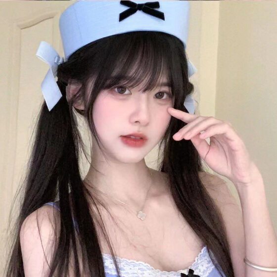 Japanese Bow Blue Sailor Hat Navy Hat Sweet Cute Overturned Hat Summer All-match Korean Beret