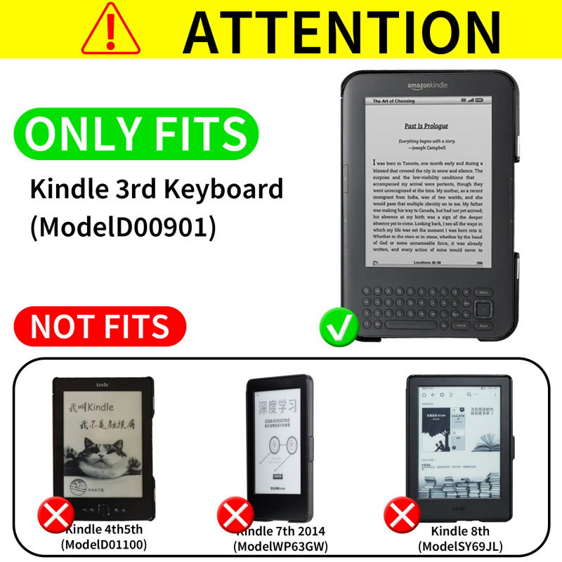 Suitable for Kindle 3 E-Book Protective Case, Kindle 3 Generation Keyboard Transformers Leather Case, Full-Cover Flip Cover