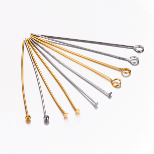 Stainless steel 9-pin T-pin round pin connection pin DIY beaded material earrings jewelry pendant wholesale