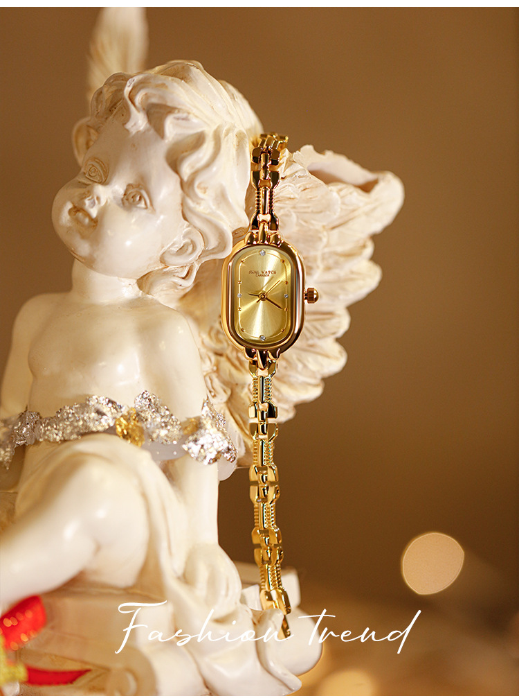 Designer Style High Sense Medium Ancient Hand Chain Watch Small Retro Gold Oval Light Luxury Art Fashion Quartz Watch_voghion.com