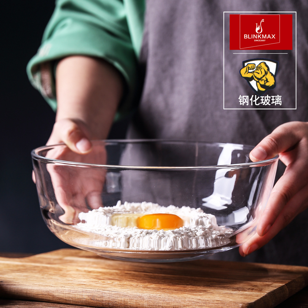 Juego de cuencos de vidrio Lizun para cocina, juego de cuencos grandes, medianos y pequeños, transparentes, para ensalada de verduras y frutas, de vidrio templado