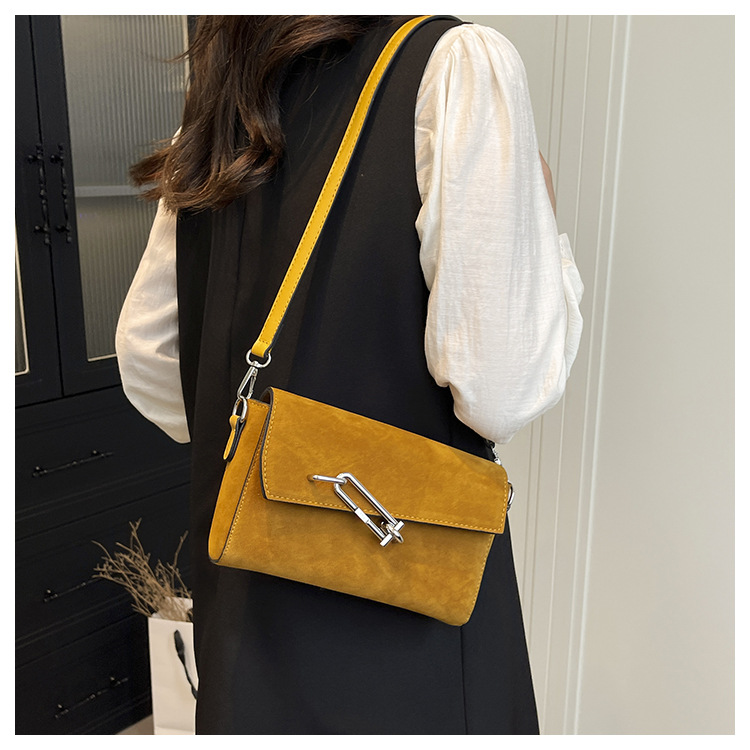 Suede Exquisite Lockbox Bag For Women 2025 New Model, Light Luxury, Niche High-End Sense, Shoulder Bag, Crossbody Lock Buckle Small Square Bag_voghion.com