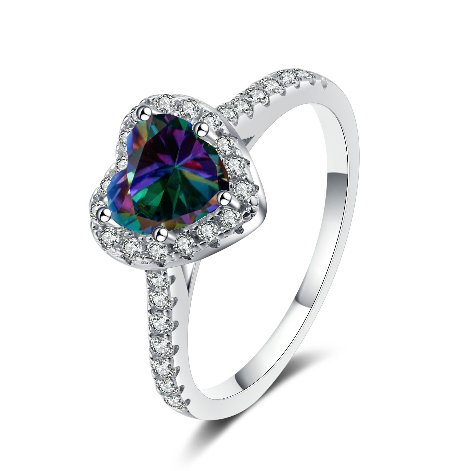 Anillo de plata S925 de color de importación de anillo de piedra de mozanita de un quilate de diamantes de diamantes de mozanita