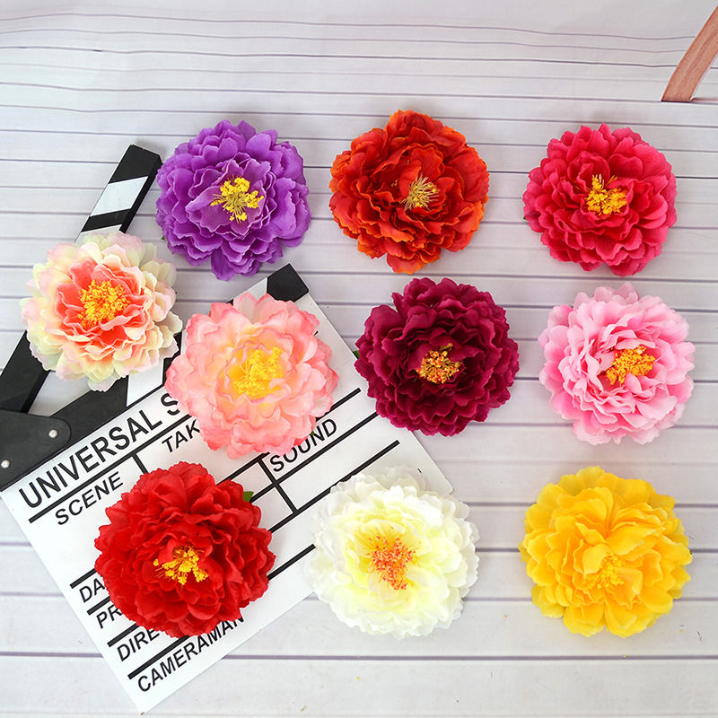 批發跨境婚慶花酒店布置中式家居裝飾 5號仿真花洛陽牡丹花頭花朵