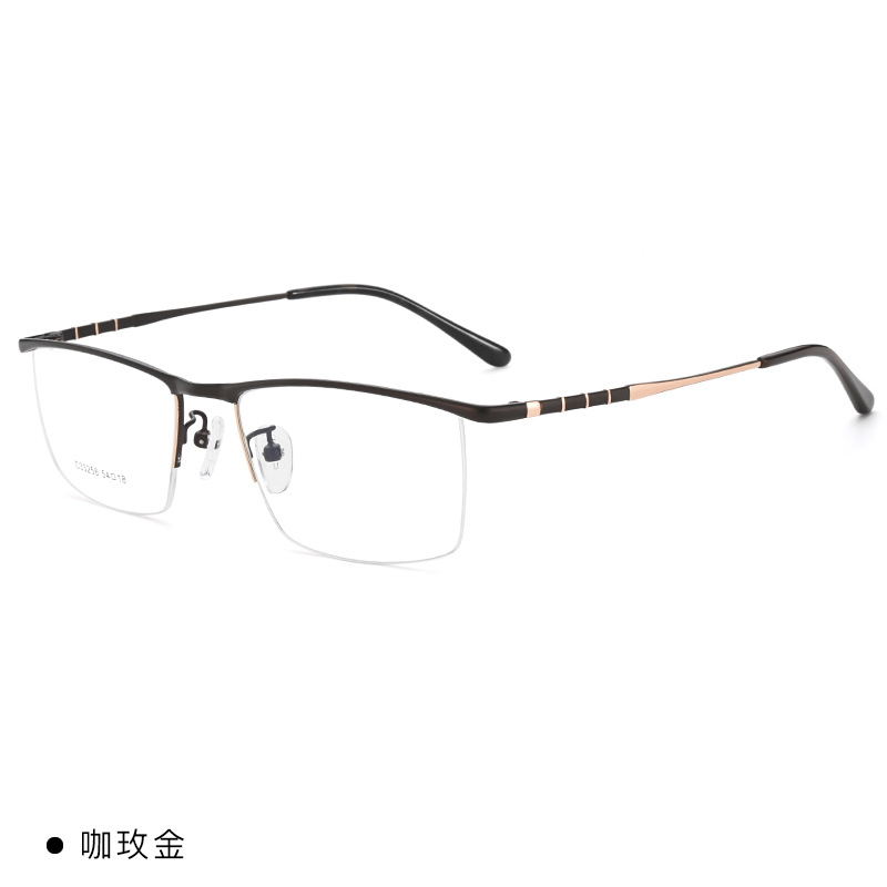 Guoda óptica marco de los vidrios de negocios marco de los hombres semi-Marco miopía gafas marco puede ser equipado con la caja de grados Marco de gafas de negocios