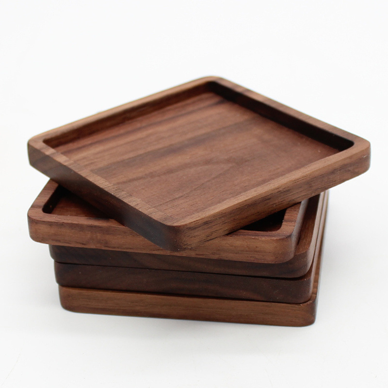 10cm Walnut Square Groove Cup Pad