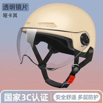 Motorcycle Safety Supplies – helmet - matte-khaki-transparent-short-mirror
