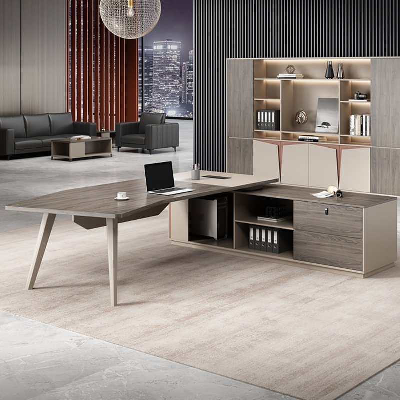 Conjunto de escritorio y silla ejecutiva moderna y sencilla, escritorio individual para gerente, escritorio ejecutivo de lujo ligero, muebles de escritorio ejecutivo de gran tamaño.