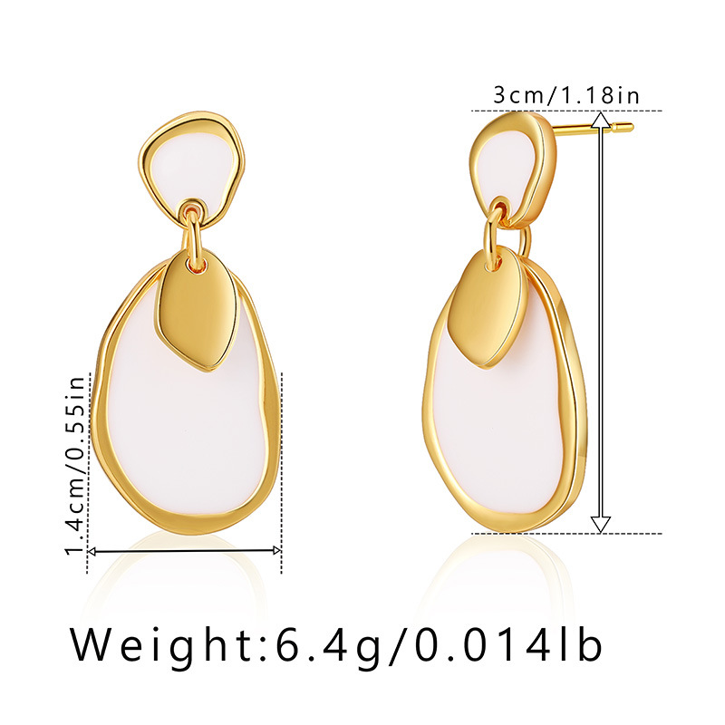 Retro Geometric Copper Plating Drop Earrings 1 Pair