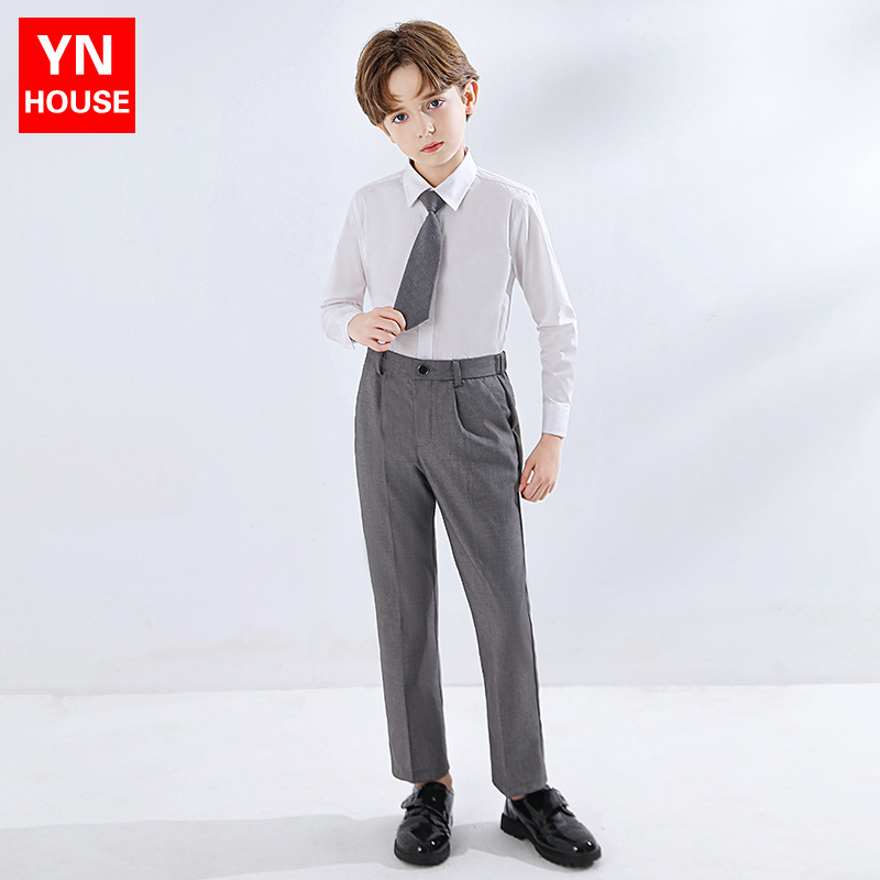 Traje de traje para niños hermoso estilo británico flor vestido para niños traje pequeño para niños medio y grande traje de piano para niños