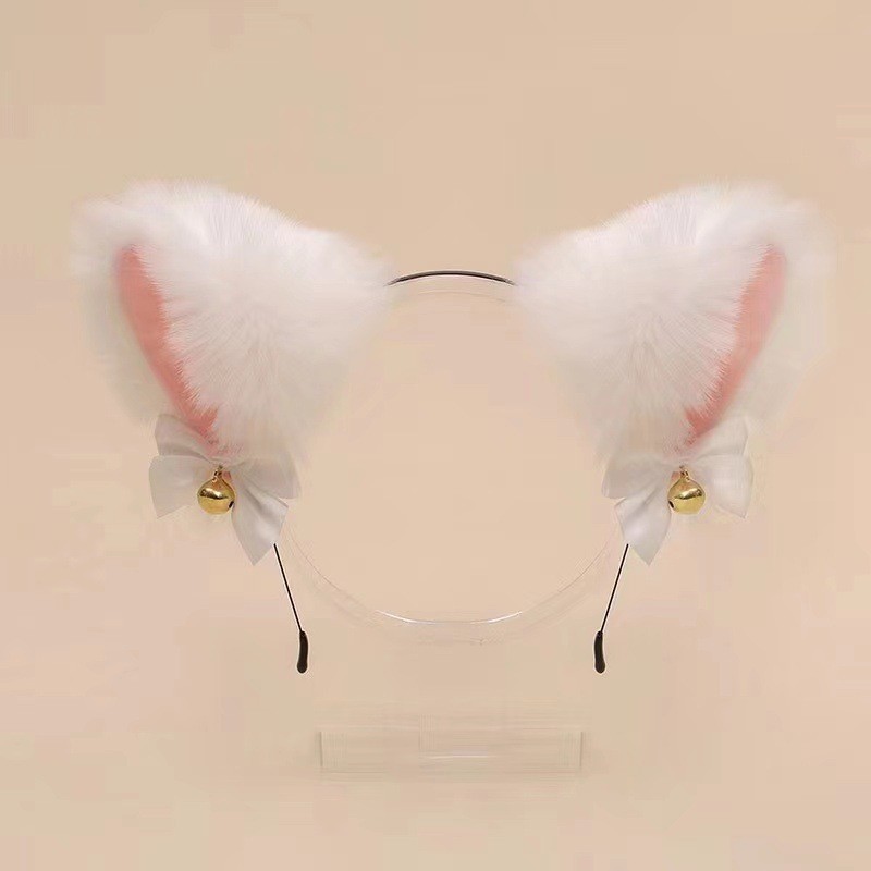 Cute cat hairpin cat ears maid cosplay Headband Black Pink lace cat ears hair accessories