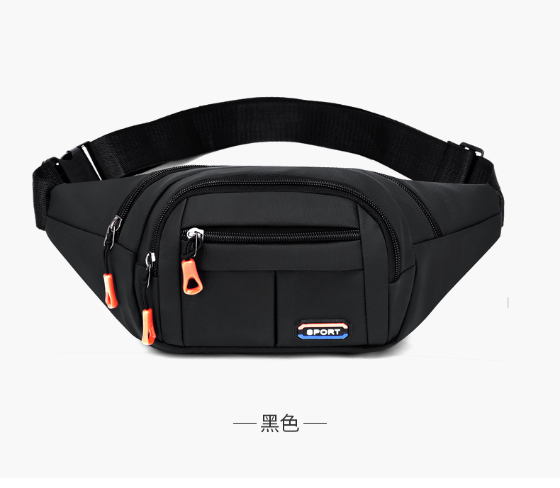 New leather waterproof waist bag for men, casual, simple and large-capacity cash register change crossbody bag, retro sporty chest bag undefined