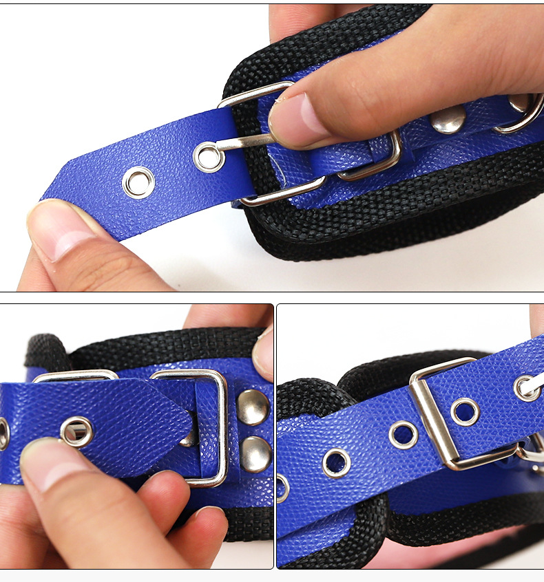 Nine-Piece Bondage Kit with Metal Handcuffs and Nipple Clamps, PU Leather, White — detail image 38