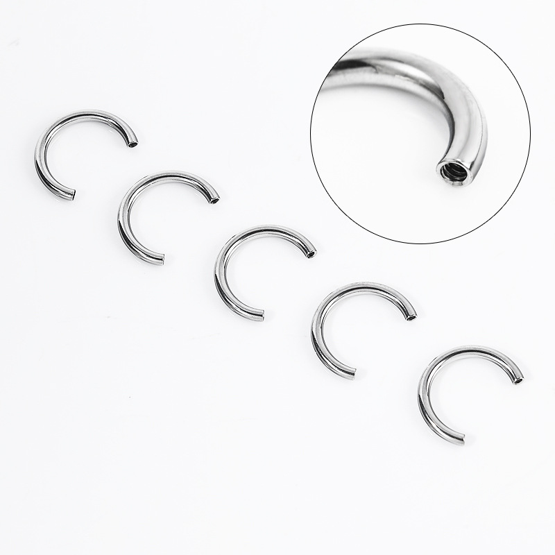Zesen F136 Titanium Alloy C-Shaped Horseshoe Ring 14G 16G U-Shape Septum Piercing Jewelry detail image 8