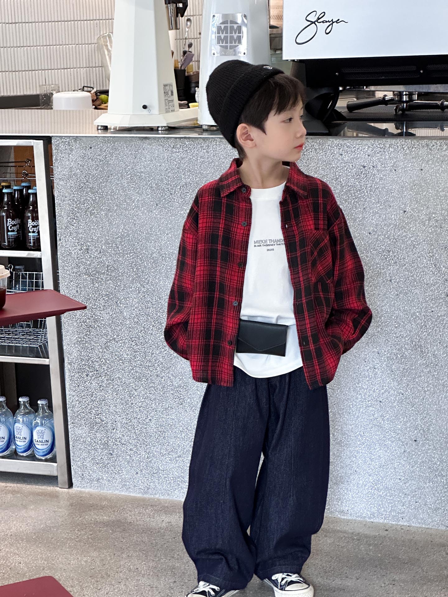 Camisas de mangas largas para niños camisas a cuadros primavera y otoño 2025 nuevos niños de tamaño mediano y grande chaqueta de ropa de otoño casual