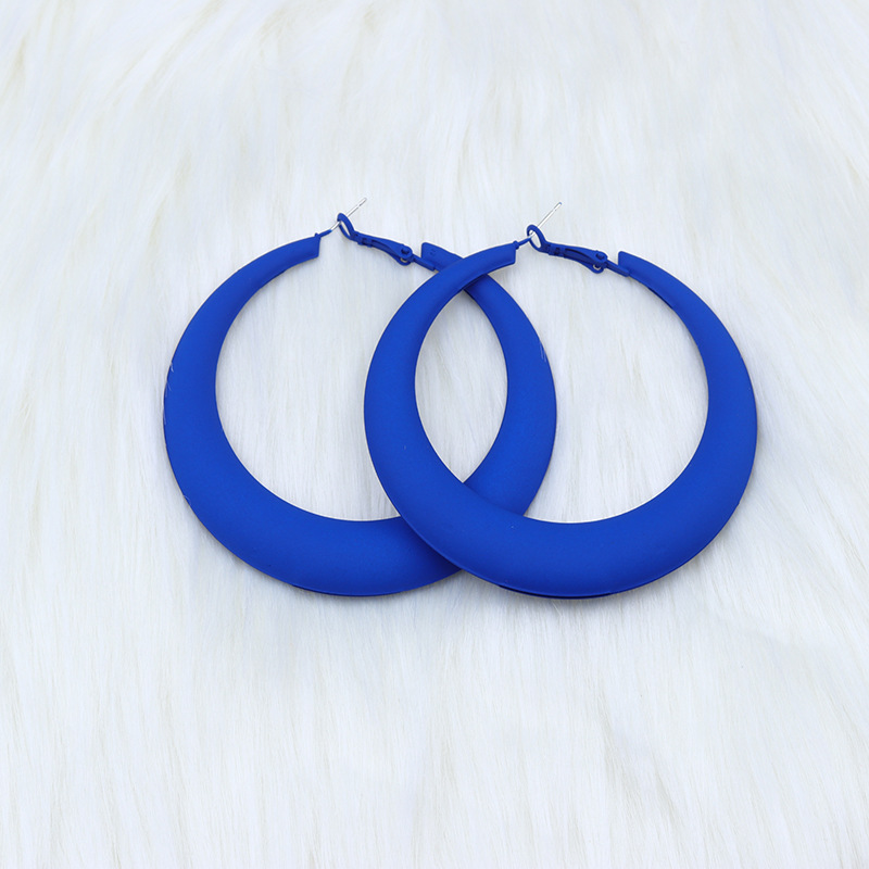 Fashion Geometric Metal Spray Paint Womenu0027S Hoop Earrings 1 Pair