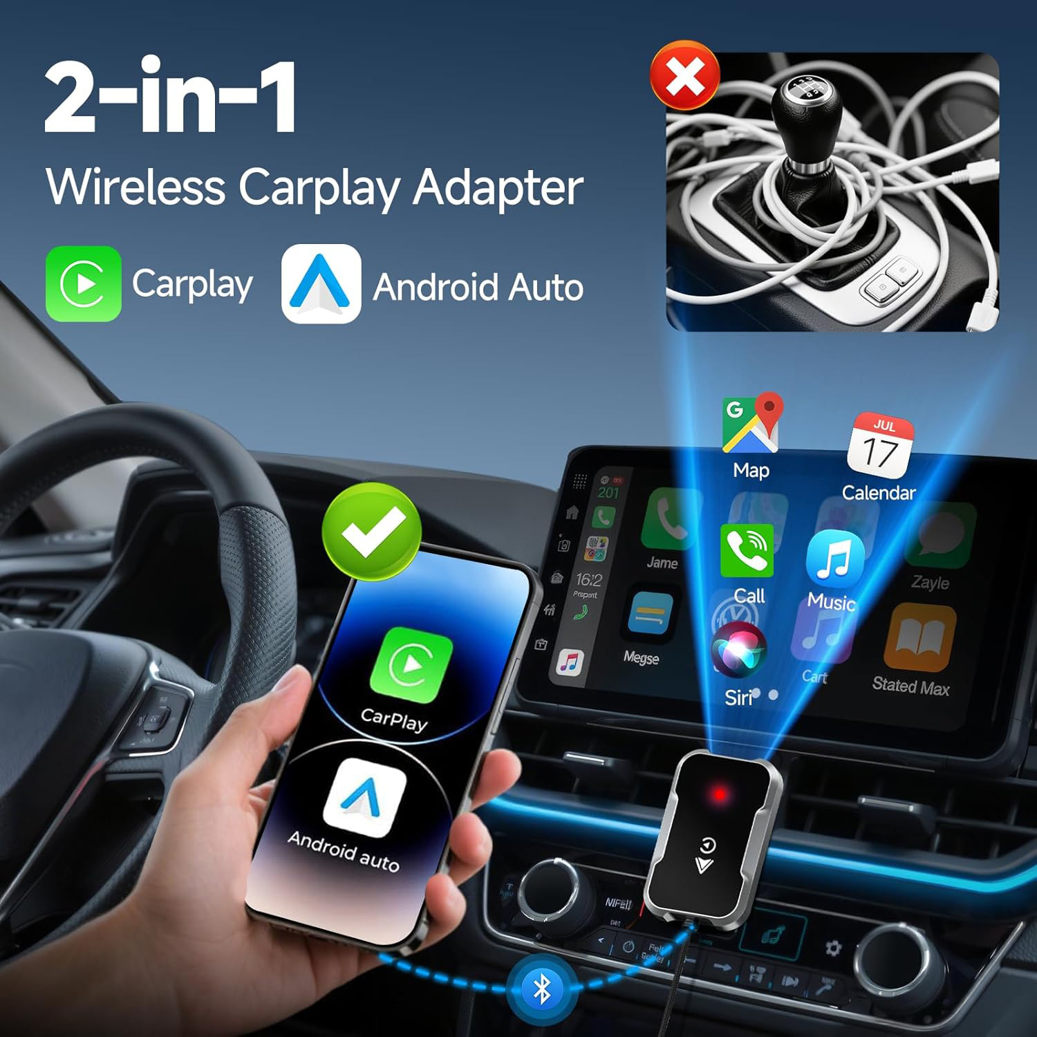 Проводной CarPlay к беспроводному CarPlay коробка, Android Auto автомобильная машина соединительная коробка адаптер