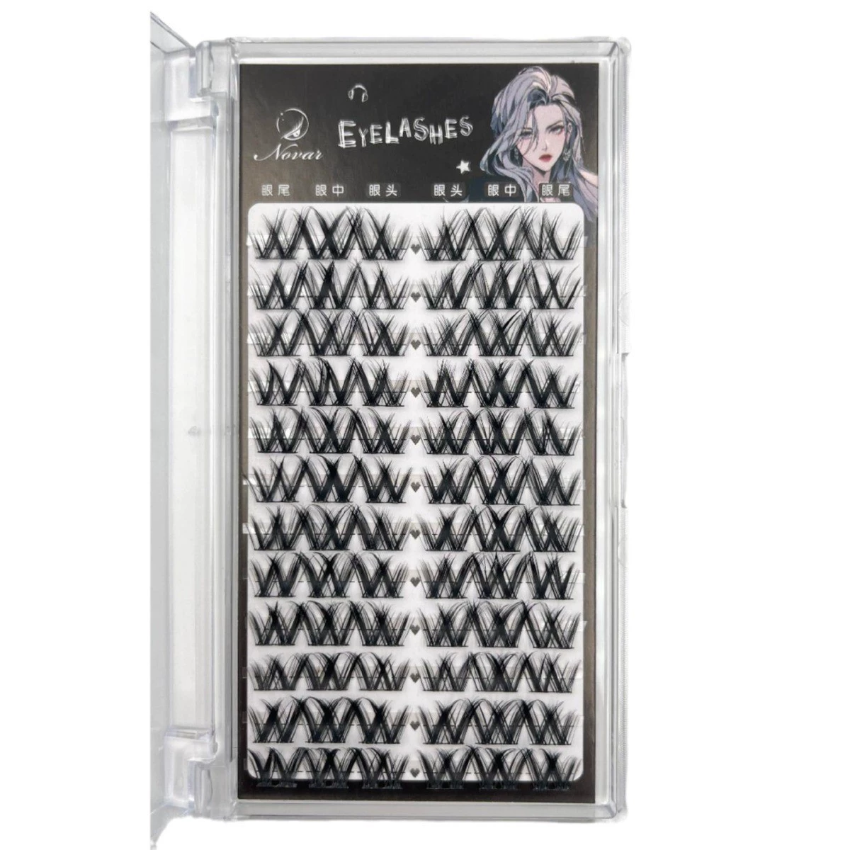 Dense curling false eyelashes, European style