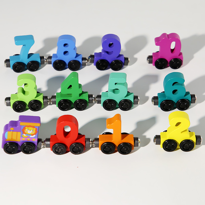 Tren digital magnético, bloques de construcción, rompecabezas para niños, niño, bebé, educación temprana, niña, material didáctico de iluminación, coche de juguete