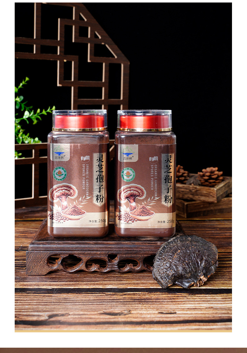 Organic Reishi Mushroom Spore Powder 250g Ling Zhi Bao Zi Fen First Harvest Spore Powder in use