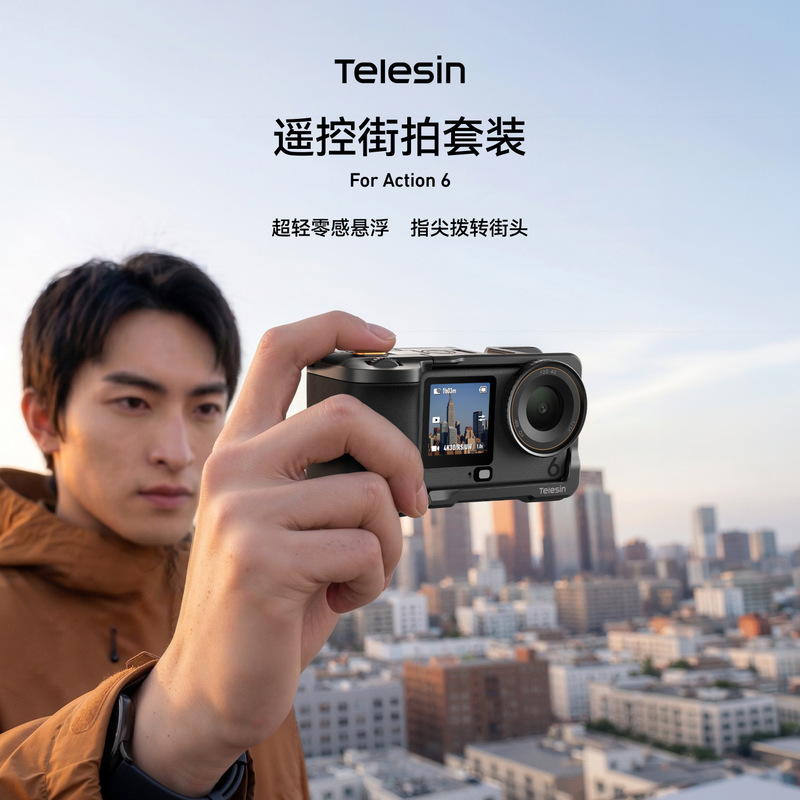 Taixun Compatible Dji Action6 Remote Control Street Photography Kit Action6 Cage Handle Detachable Bluetooth Remote Control Taixun Compatible Dji Action6 Remote Control Street Photography Kit Action6 Cage Handle Detachable Bluetooth Remote Control