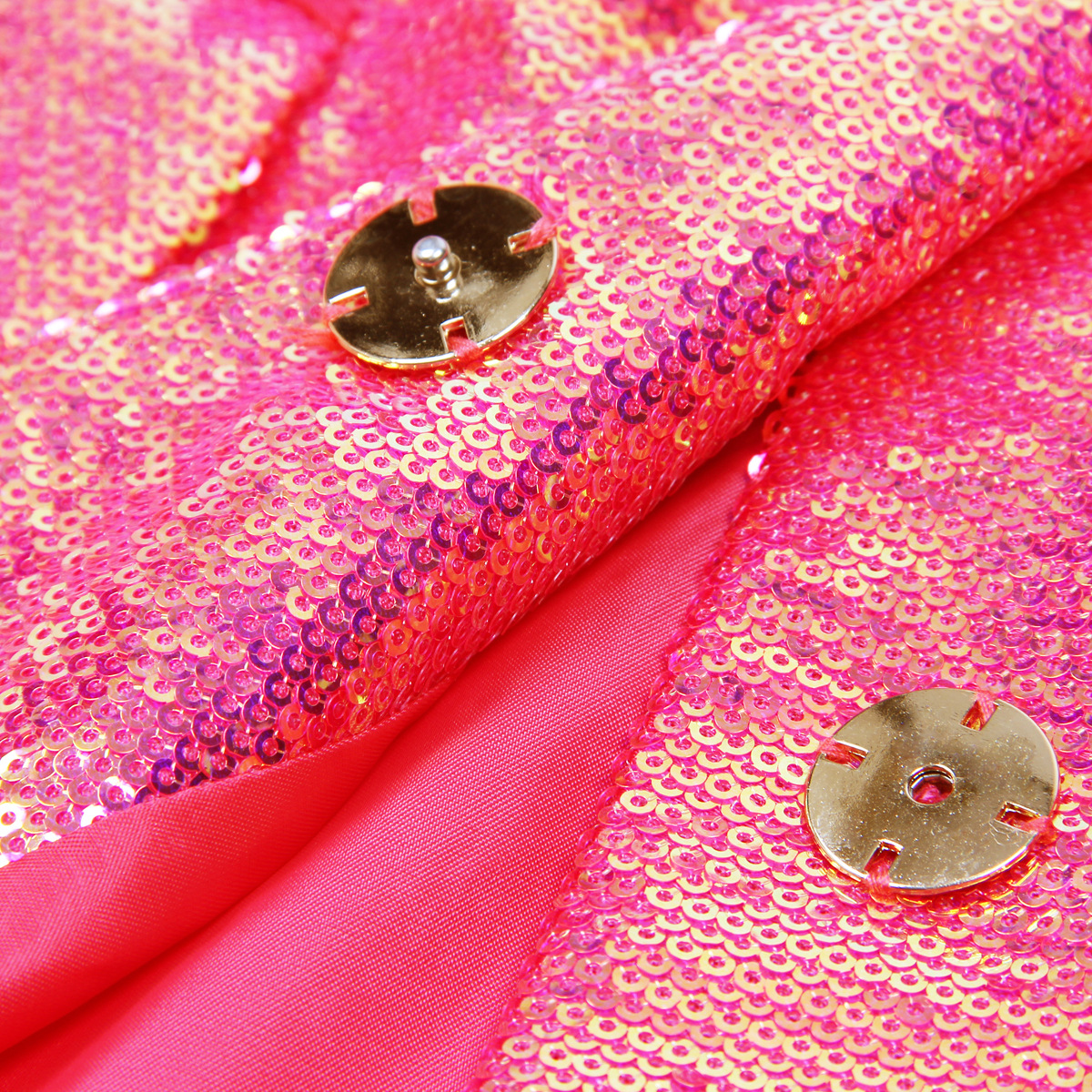Blazer de Longitud Media con Lentejuelas para Mujer con Un Botón para Escenario