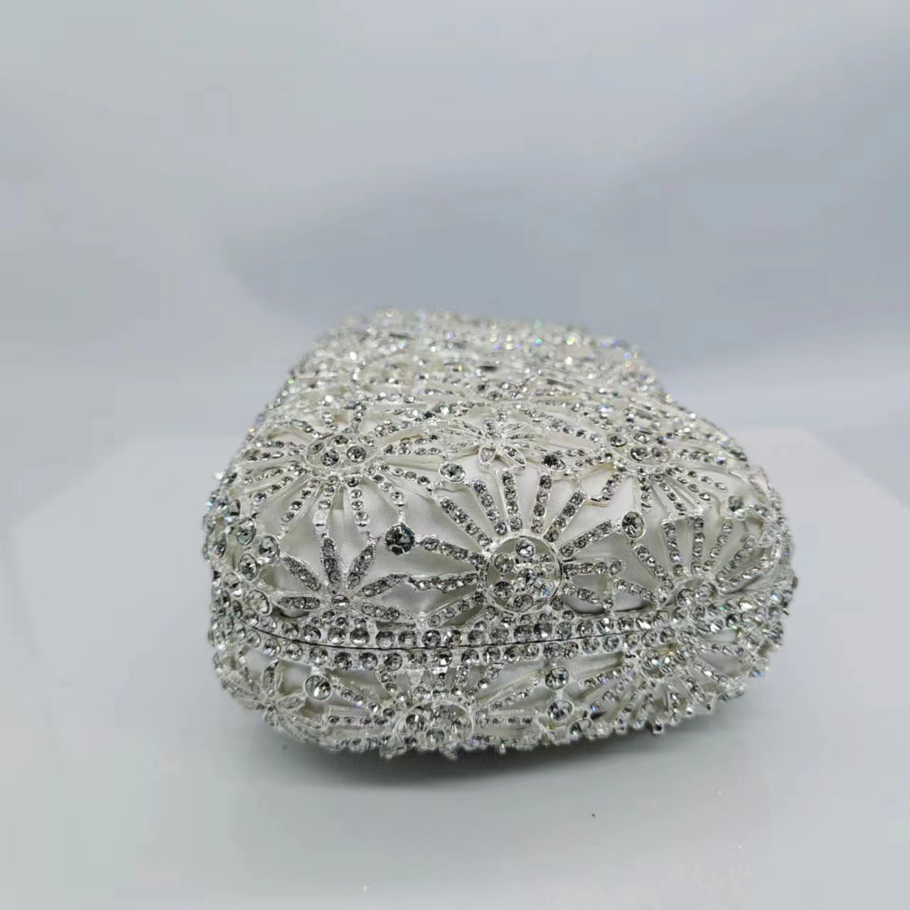 Túi clutch nữ cầm tay đính kim cương sang trọng dự tiệc — Màu trắng, Vàng hồng, Nền vàng kim cương trắng, Cá tính đặt làm chi tiết 6