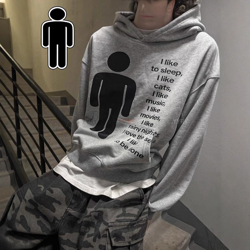 European and American Ins Cross-Border Stylish Dark Printed Sweatshirt Long-Sleeved Pullover Hoodie Retro Jacket Street Trendy Y2K European and American Ins Cross-Border Stylish Dark Printed Sweatshirt Long-Sleeved Pullover Hoodie Retro Jacket Street Trendy Y2K