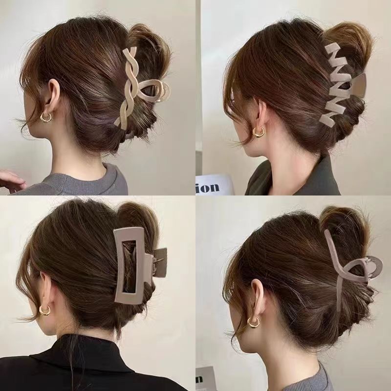レトロな新しい秋冬の豪華な大きなヘアクリップ、高級ヘアアクセサリー、ヘアピン、女性用後頭部ヘアピン、シャーククリップ|undefined