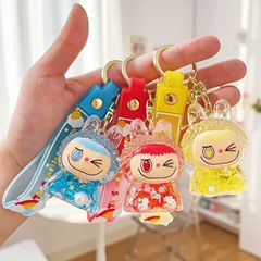 [在庫あり] クリエイティブアクリル流砂オイルミニラブキーホルダーバッグ小さなペンダントキーチェーン