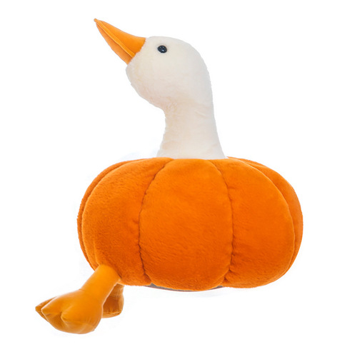 Cute Pumpkin Duck Plush Toy Bed Sleeping Rag Doll Little Duck Doll Birthday Gift Female Living Room Cushion