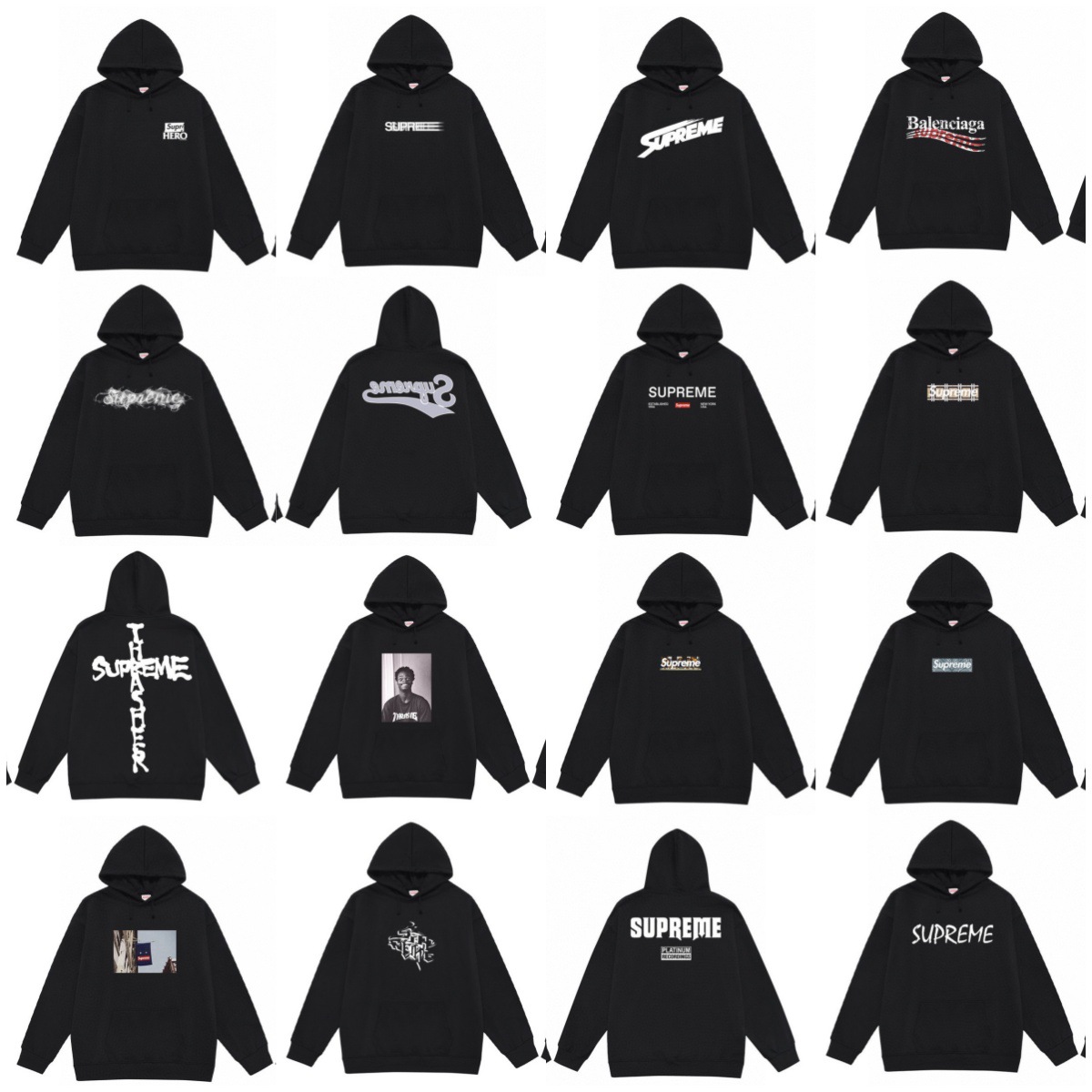 High-End Classic Version Sup Letter Print Street Style Pullover Fleece Hoodie Sweatshirt, One-Piece Dropshipping for Cross-Border Sales
