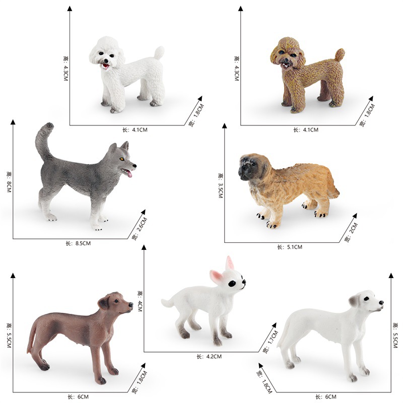 Simulación transfronteriza perro de mascota modelo animal pastoral perro caniche Chihuahua León perro de caza juguete decoración estática