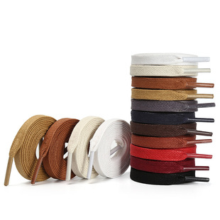 Factory wholesale martin boots shoelace leather shoes boots brown white black flat cotton waxed shoelace rope a pair