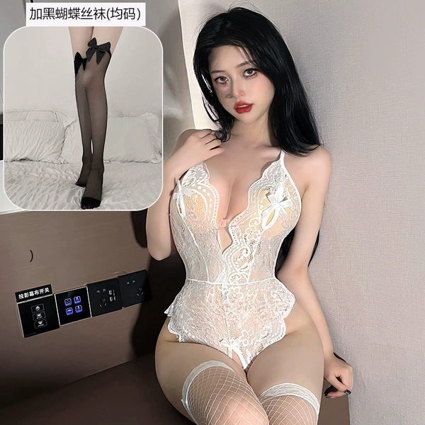 A22 white + black butterfly stockings
