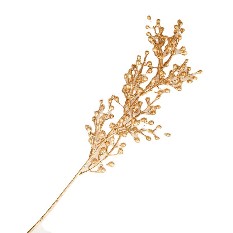 Decoración de Año Nuevo, Cubo de la Suerte, Accesorios Dorados, Decoración del Festival de Primavera, Accesorios para Arreglos Florales DIY, Hojas de Eucalipto, Flores Artificiales, Insertos de Flores Falsas